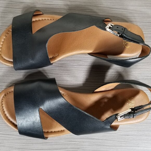 Franco Sarto Garza Sandal, Black Leather, Womens Size 9 M / 39 - Picture 11 of 13